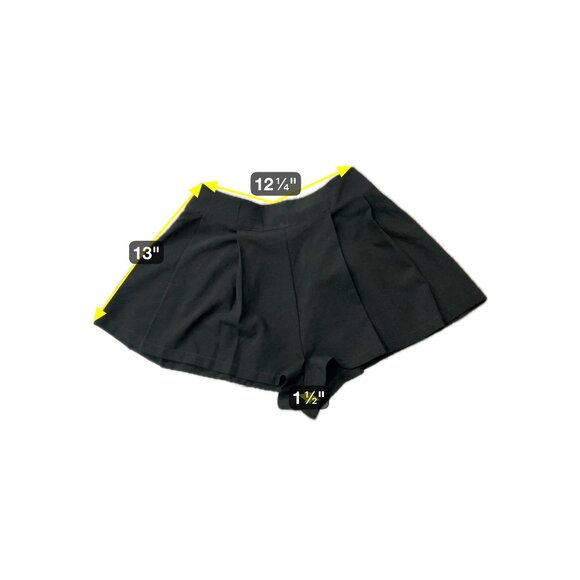 Lumière Pleated Shorts Solid Black Sz Large Polyester Blend Casual Summer Wear - Picture 6 of 9